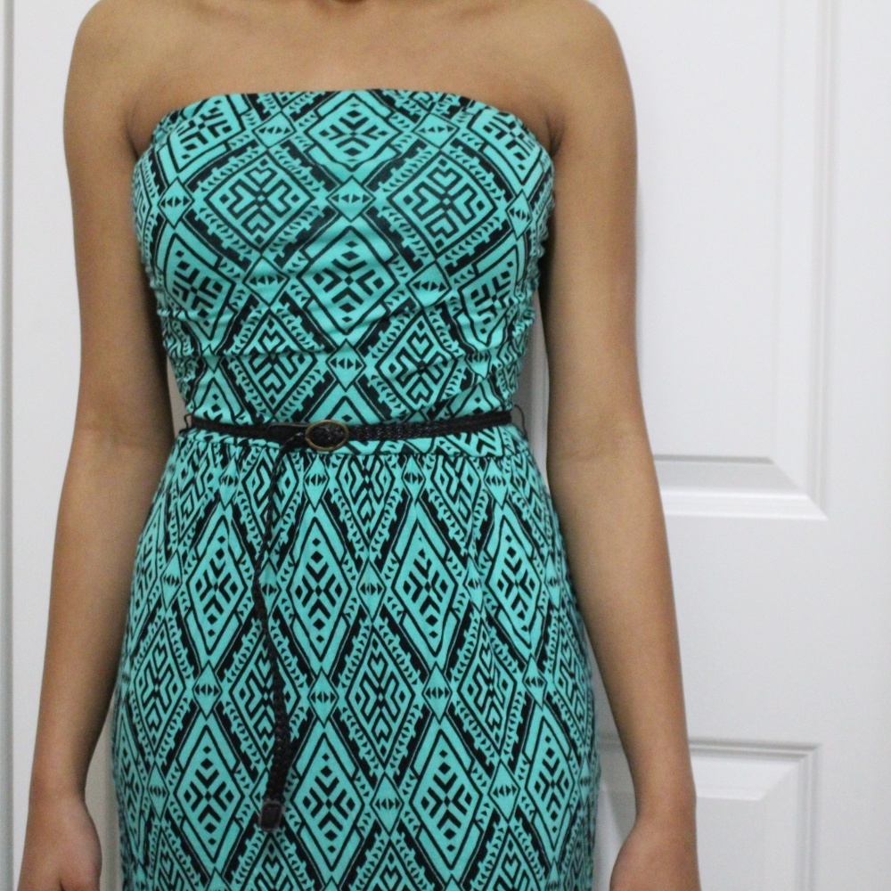 Strapless Patterned Maxi-Dress - Picture 4 of 5